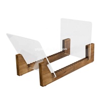 Support de rangement pour disques vinyles en bois de pin naturel avec étui transparent en PS