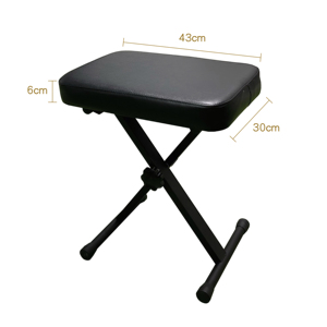 K-705-1B 3-Level Height Adjustment Adjustable <b>Metal</b> Folding Piano Keyboard <b>Bench</b> - Product Image 2