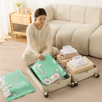 Sacs de rangement sous vide Q-Thickened PA+PE à motif animalier pour vêtements de chambre, organisateur de vêtements, utilisation en voyage, sans pompe nécessaire