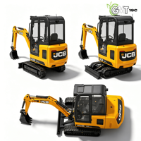 Mini-excavatrice JC-B 19C-1 haute performance, compacte, sur chenilles, moteur Perkins, 1,9 tonne, 11700W, pour travaux de construction, aménagement paysager et agriculture.