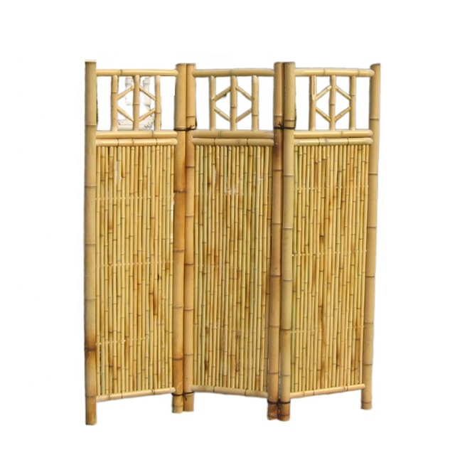 ZHENYE Chinese Bamboo Folding Screen Room Dividers Natural Yellow Asian Zen Design Multi-Functional Support Structure Panel 45cm