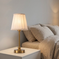 Lampe de chevet transfrontalière personnalisée en tissu français, cadre métallique, veilleuse DIY, design rétro créatif, utilisation hôtelière, cylindrique