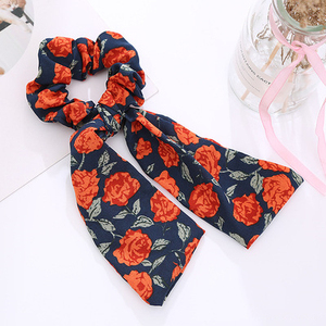 Écharpes en satin de coton perlé, en soie et en mousseline de soie, avec nœud papillon, ruban, queue épaisse, cheveux bouclés, sans plis, bandana - Product Image 3