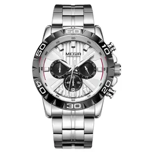 2021 Reloj Hombre Megir 2087 Waterdicht Chronograaf Classic Trendy Quartz Heren Horloges Top Brand Luxe Mannen Polshorloge