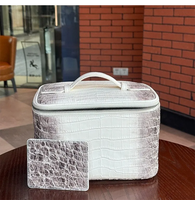 Grande trousse de toilette personnalisée en PU imitation crocodile, organiseur de maquillage, étui de beauté en cuir véritable avec fermeture éclair, sac de rangement de voyage