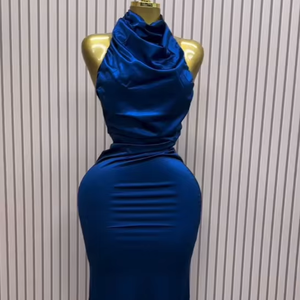 Abito Lungo Estivo Sexy da Donna con Scollo a Barca, Patchwork in Pizzo, Moda Femminile Aderente, Abbigliamento da Club con Arricciature - Product Image 1