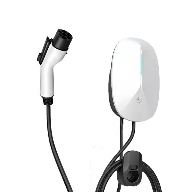 25ft Cable Wall Mount Electric Car Charger Type 1/Type 2/GBT EV Charger 32A Wi-Fi Bluetooth RFID Enabled for Electric Vehicle