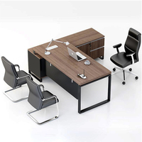 Ensemble De bureau De luxe en mélamine, bureau De chef De ménage, Type L, bureau avec Table d'appoint