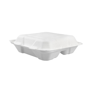 Caja ecológica de 8 pulgadas con bisagras, contenedores de comida para go 100% Biodegradable, caña de azúcar, Bio hamburguesa - Product Image 6