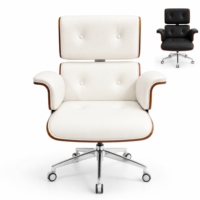 Chaise longue ergonomique minimaliste à dossier moyen |   Chaise pivotante réglable en hauteur écologique pour chambre à coucher, salon, salle à manger