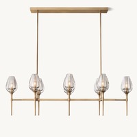 Lustre LED en cristal moderne de luxe de haute qualité, hauteur réglable, pièces de lustre ovales et carrées pour salle à manger et salon