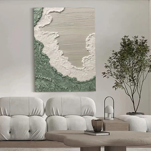 Green Seascape Hand painted <b>Framed</b> Wall Arts <b>Large</b> Canvas Abstract Oil Painting Indoor home decor gift for housewarming - Product Image 4