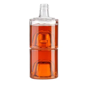 人気商品375ml500mlリキュールウォッカウイスキーワインラウンドスタッカブルボトルミニかわいいジンガラス瓶