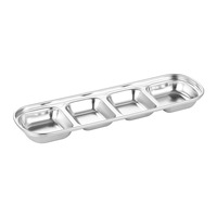 Plat carré en acier inoxydable 304 pour sauces et condiments, idéal pour restaurants, hot pot, barbecue et usage domestique