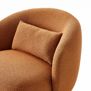 <span class=keywords><strong>Fauteuil</strong></span> d'appoint moderne en bouclette avec repose-pieds, <span class=keywords><strong>fauteuil</strong></span> rond rembourré avec pouf pour salon - Product Image 6