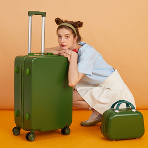 Luggage Set 24 Inch Spinner <b>Suitcase</b> With Combination <b>Lock</b> For Business Travel Unisex 4 Wheels Zipper Closure Soft Handle - Product Image 3