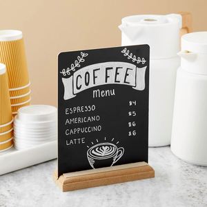 Tablero de Menú de Madera Tallada de Doble Cara con Soporte, Pizarra Ecológica para Decoración del Hogar, Tablero de Notas y Exhibición DIY - Product Image 1