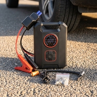 Démarreur de batterie portable HF avec compresseur d'air 8000 mAh 800 A (en crête) pour voitures et motos, gonfleur de pneus