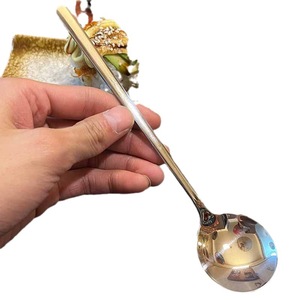 Golden Long Handle Spoon 19.8cm For Dinner Party Use - Product Image 4