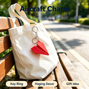 Llavero de avión de papel, colgante creativo de avión, colgante portátil para bolso, llavero de metal, regalo decorativo colgante - Product Image 4