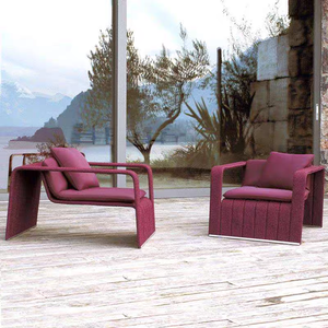 Sofá de Exterior al por Mayor para Jardín, Piscina, Ocio, Asientos Rojos de Aluminio, Sillón Profundo Personalizado para Patio, Jardín, <span class=keywords><strong>Hotel</strong></span>, Playa, Piscina - Product Image 1