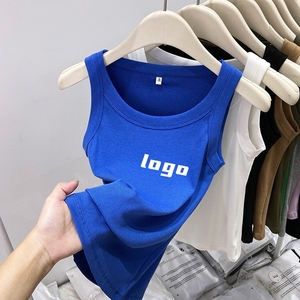 Canottiere estive personalizzate da <span class=keywords><strong>donna</strong></span> con maglie a coste in maglia spessa 220gsm per allenamento canottiere Slim Fit - Product Image 4