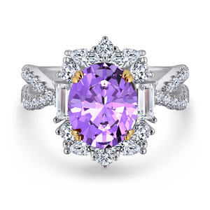 Anello da Donna in Argento Sterling S925 <span class=keywords><strong>con</strong></span> Rubino Moissanite Ovale da 2 Carati, Gioielleria di Alta Gamma della Fabbrica MuShan - Product Image 2