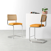 Chaise de bar en velours rembourré pour restaurant pas cher tabouret Bal pour la maison, hôtel, mariage avec dossier en rotin