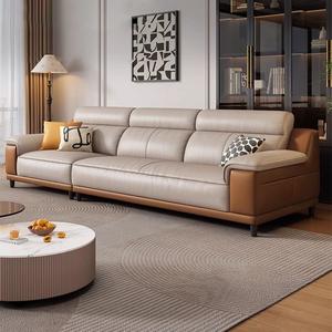 Juego de Sofás Seccionales de Cuero Genuino Estilo Italiano, Diseño Moderno con Estilo Simple para Apartamentos Pequeños, Esponja, 1+2+3 Plazas, Convertible en <span class=keywords><strong>Cama</strong></span> - Product Image 5