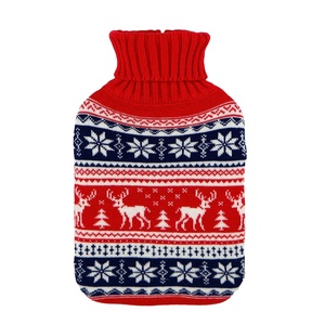 Bouillottes à eau chaude personnalisées avec design de Noël, multi-capacités, avec housse en tricot pour soulager la douleur - Product Image 2