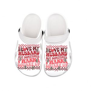 I Love My Husband Ciabatte e Sandali da Spiaggia, Zoccoli con Suola alla Moda e Tacco Alto, Ciabatte con Zeppa da Donna, Zoccoli da Giardino - Product Image 1