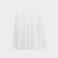 230g lourd japonais rétro 100% coton décontracté tricoté blanc à manches longues couleur unie goutte épaule lâche Anti-boulochage numérique