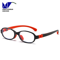 Monture de prescription ovale personnalisée OEM TPEE&TR90, anti-lumière bleue, pour enfants et adolescents, taille 48-16-125, par notre équipe de designers interne