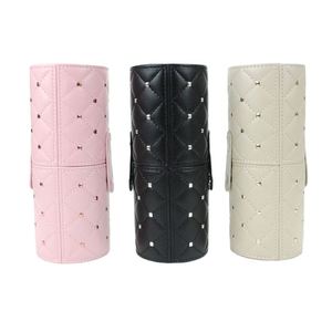 Custom Logo Rivet Luxury PU Leopard Pattern Foldable Large <b>Makeup</b> Brush Holder Cosmetic Cylinder <b>Case</b> - Product Image 1