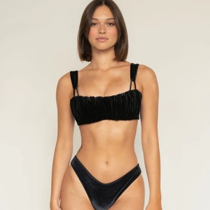 <span class=keywords><strong>Maillot</strong></span> <span class=keywords><strong>de</strong></span> <span class=keywords><strong>bain</strong></span> <span class=keywords><strong>de</strong></span> luxe pour femmes, débardeurs, ensemble <span class=keywords><strong>de</strong></span> bikini deux pièces en velours noir sexy pour la plage, vente à chaud - Product Image 1