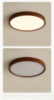 Plafonnier LED moderne de style chinois en noyer brun pour salon, chambre, bureau, salle à manger, balcon, lampe centrale