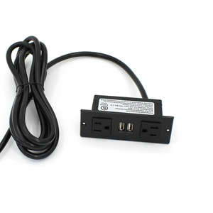 Regleta de Enchufes Empotrada Estándar de EE. UU. con Enchufe Plano, 2 Tomas de Corriente Alterna y Puertos USB Dobles, Toma de Corriente Oculta para Escritorio, Hogar y Oficina - Product Image 5