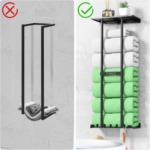 Kim loại khăn kệ cho phòng tắm treo tường, tường khăn lưu trữ chủ 30in, có thể giữ 6 khăn lớn, khăn tắm Rack - Product Image 5