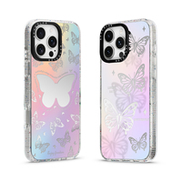 Coques de téléphone portable de luxe motif papillon pour iPhone 13 14 15 16 17 Pro Max, design personnalisé imprimé UV, coques miroir électroplaquées
