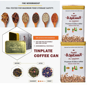 Nhà máy tùy chỉnh kim loại bao bì cấp thực phẩm lớn vuông tins Trắng Tiếng Anh tinplate có thể hình chữ nhật Cà Phê Trà hộp thiếc - Product Image 4