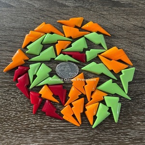 Designer Mixed Green Red Orange Rosarita Slag Glass Bolt Unique Block Loose Material for DIY Jewelry Making <b>Craft</b> Collectible - Product Image 1