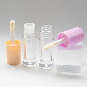 Straight Round Shape Thick Wall 6ml Big Wand Big Brush Lip Gloss TubeYellow Lid Liquid Lipstick <b>Tubes</b> Custom logo - Product Image 3