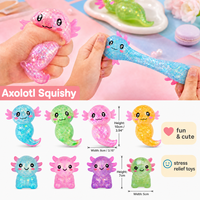 Lot de 4 balles anti-stress sensorielles en forme d'axolotl pour enfants, jouets sensoriels unisexes, cadeau d'anniversaire