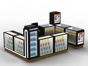 Customizable Closed Glass Cell Phone Showcase with LED Lighting Mobile Phone Counter Electronics Accessories Cabinet and Kiosk - Product Image 4