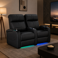 Canapé de cinéma maison moderne, deux places, cuir véritable, électrique, multifonction, extensible, structure en bois, alimentation USB