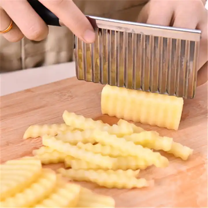 Set Of 2 Potato Slice Knife, Wavy French Fries Cutter With