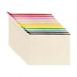 Pochette de maquillage personnalisée en toile, sacs cosmétiques personnalisés, marque privée, pochette zippée en coton vierge pas chère, rangement naturel pour maquillage - Product Image 2
