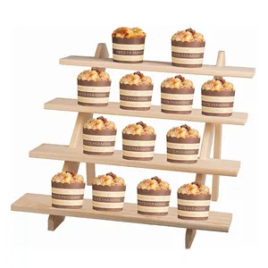 Деревянная бамбуковая полка-органайзер для домашнего декора кухонный десерт стойка многофункциональная полка для хранения
