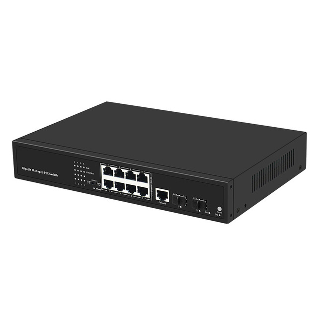 Gigabit Switch 2 Optical 8GE Port Layer 2 Network Management VLAN Division Support WAN Mirror Convergence Network QoS 20Gbps