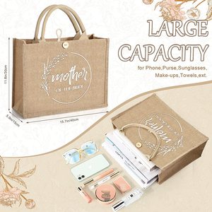 <span class=keywords><strong>Sac</strong></span> Fourre-Tout en <span class=keywords><strong>Jute</strong></span> Réutilisable à Boutons, avec Logo <span class=keywords><strong>Personnalisé</strong></span>, pour Fête de Mariage, Enterrement de Vie de Jeune Fille ou Cadeau - Product Image 3